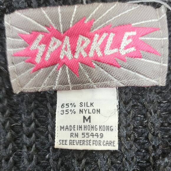 Sparkle Vintage Sleeveless Rib Knit Sweater Tank Top Women's Size Medium 90s - Picture 6 of 7